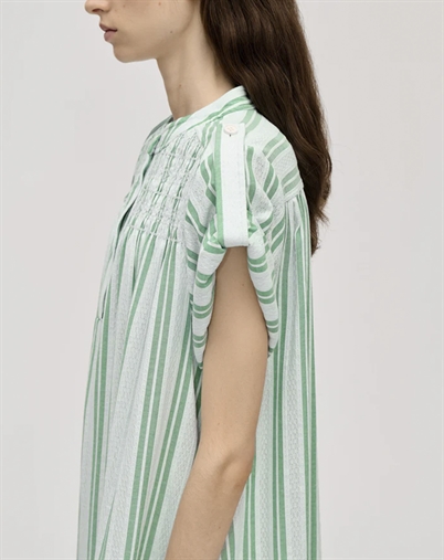 Stine Goya - Smocked Tunic Long Kjole - Smocked Stripes
